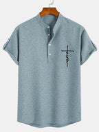Sabino | Camisa de manga corta con cuello mao