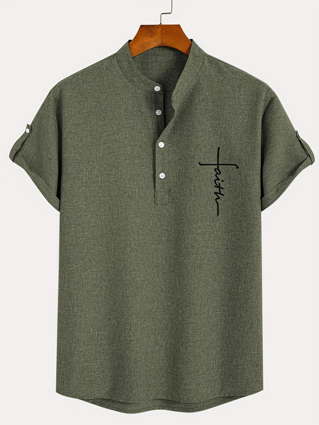 Sabino | Camisa de manga corta con cuello mao