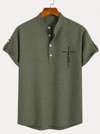 Sabino | Camisa de manga corta con cuello mao