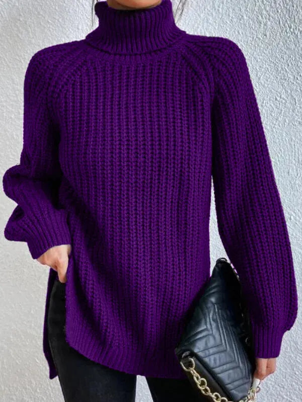 Zoe | Jersey de cuello alto suave y holgado
