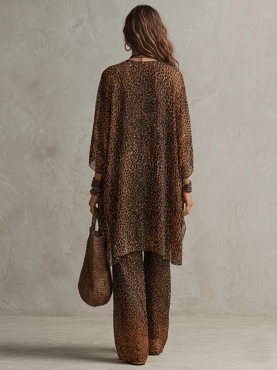 Ximena - Conjunto de tres piezas leopardo - detalle