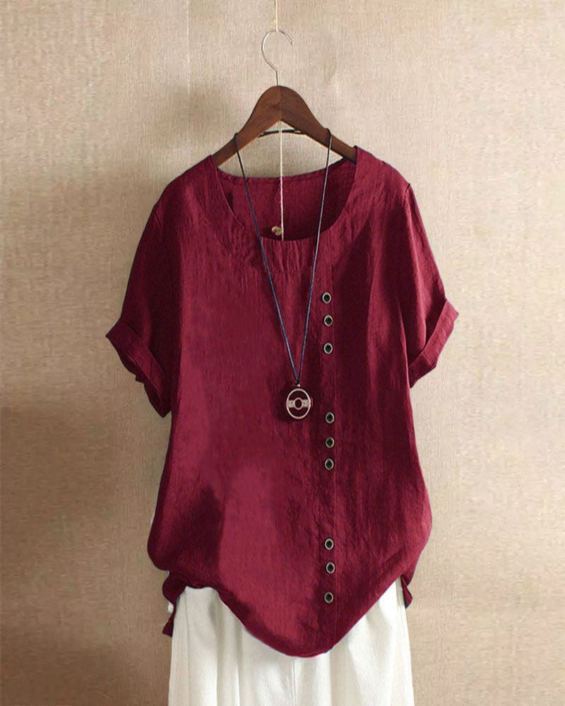 Ainara | Blusa casual con botones asimétricos