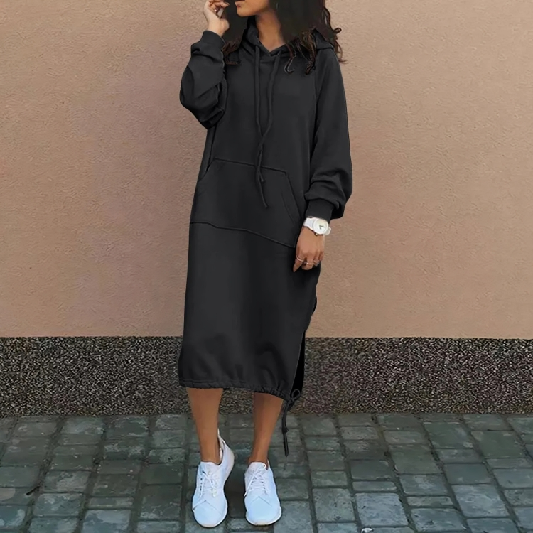 Martina | Vestido de punto con capucha y bolsillo