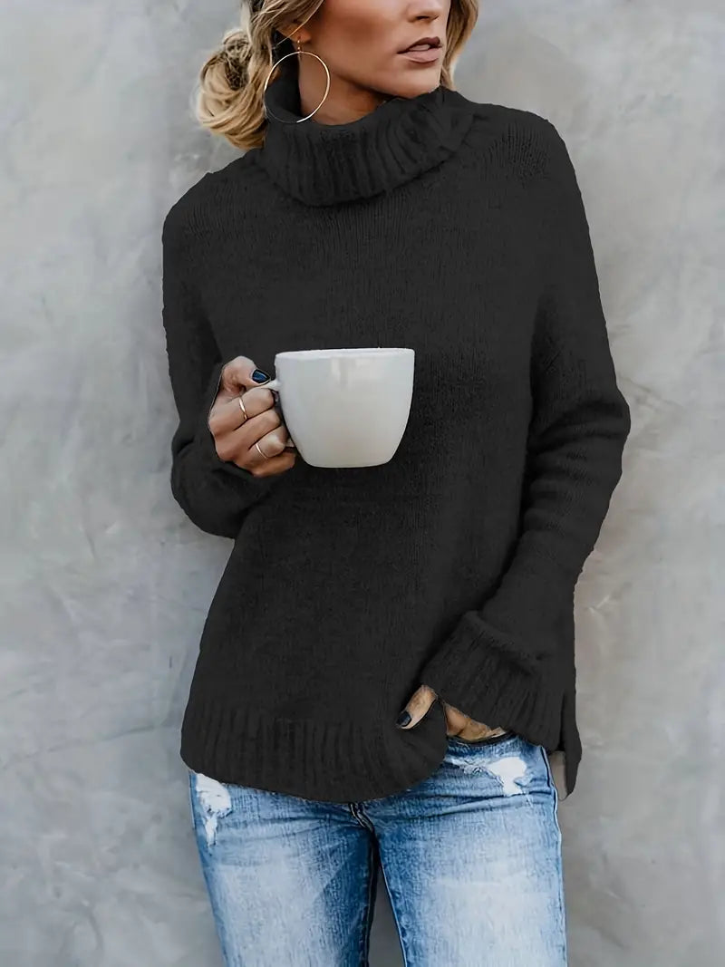 Estela | Jersey de canalé con cuello alto favorecedor