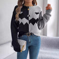 Halloween contrast-kleur pullover trui mode mode met lange mouwen gebreide tops voor dameskleding