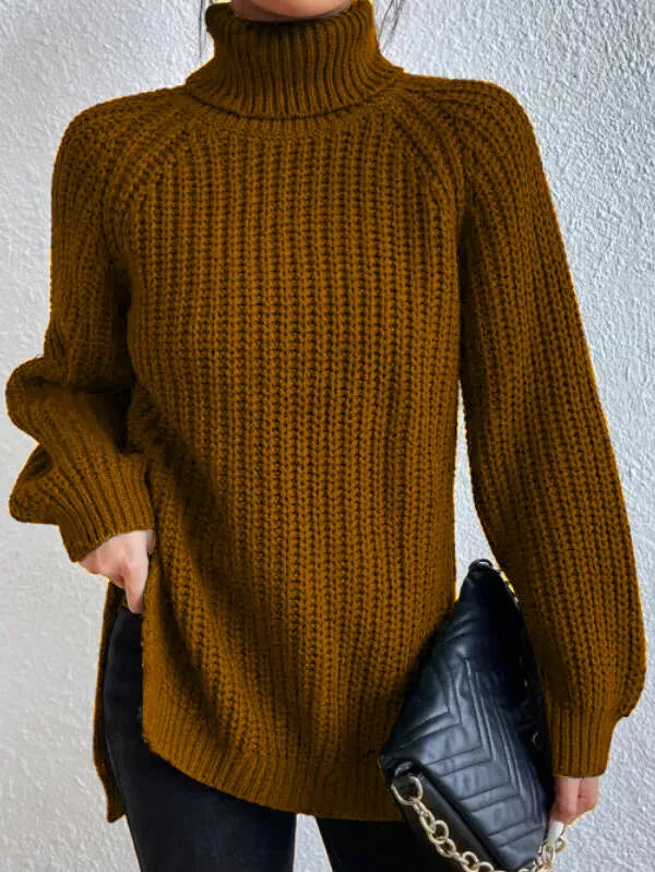 Zoe | Jersey de cuello alto suave y holgado
