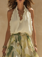 Liara | Conjunto vaporoso de dos piezas con estampado floral