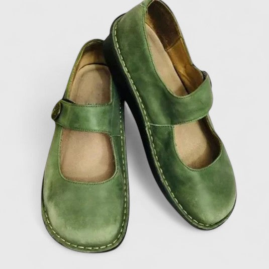 Iria | Zapatos de piel con tira y punta redonda