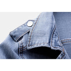 Tussenjas Dames van Denim met Asymmetrische Rits en Reverskraag