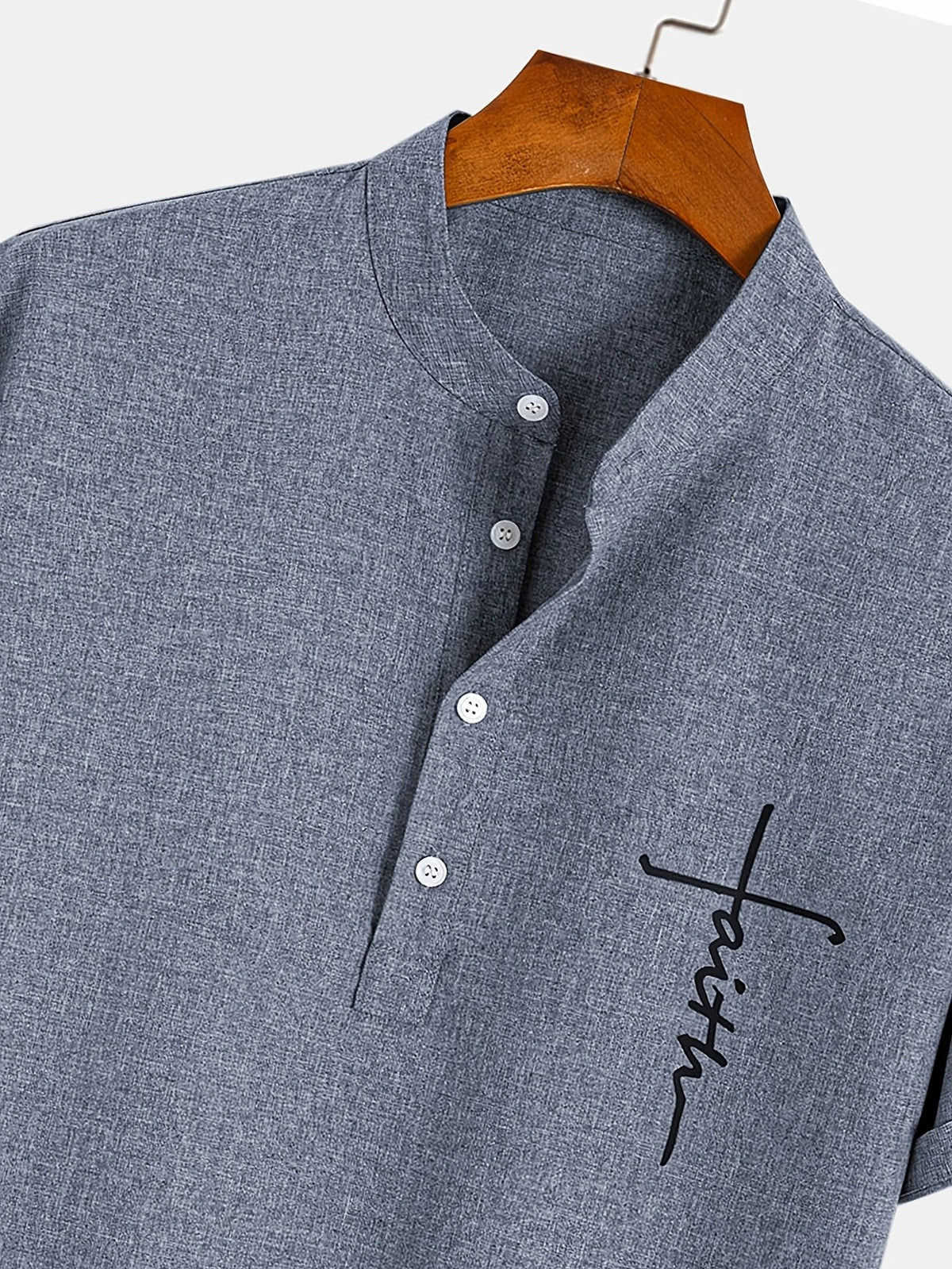Sabino | Camisa de manga corta con cuello mao