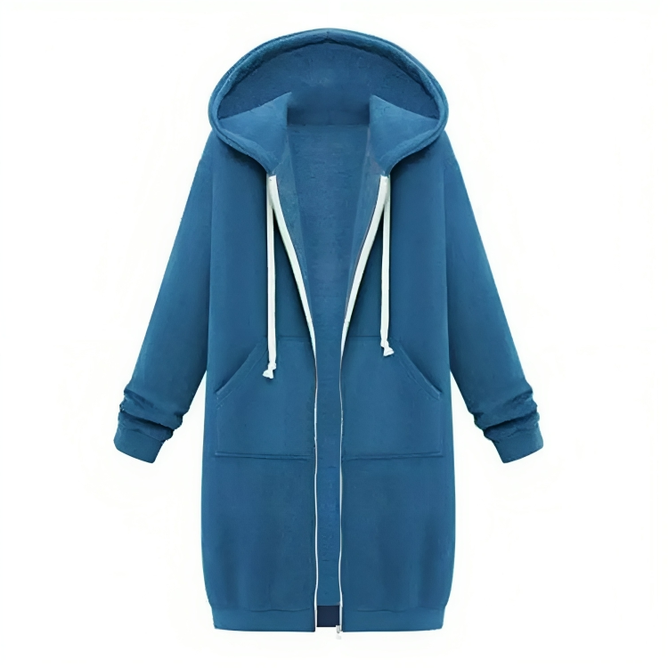 Úrsula | Chaqueta larga con capucha y cremallera