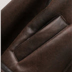 Elisa – Vintage Faux Shearling Biker Jacket