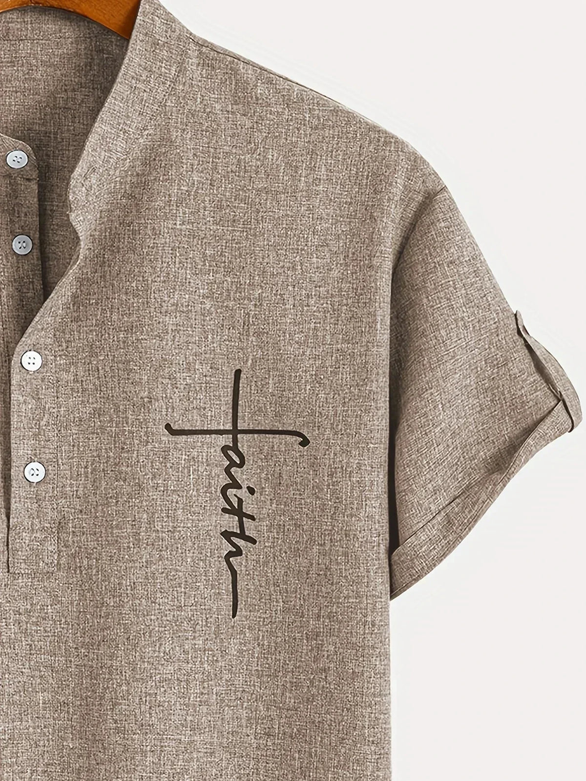 Sabino | Camisa de manga corta con cuello mao