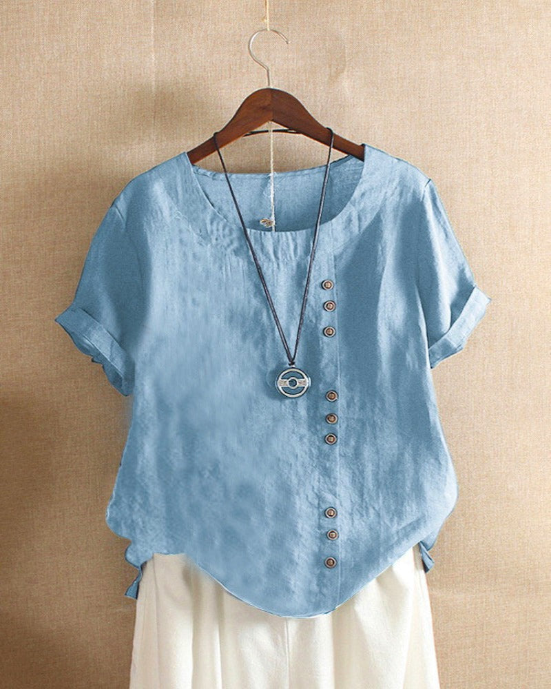 Ainara | Blusa casual con botones asimétricos