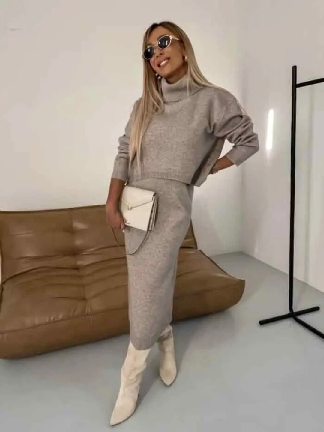 Alma | Conjunto de punto de jersey y falda