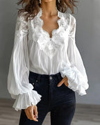 Lucia | Bluse mit Spitzenbesatz