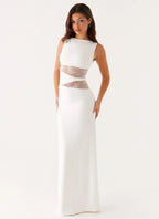 Evelyn | Abendkleid mit Spitzenausschnitten