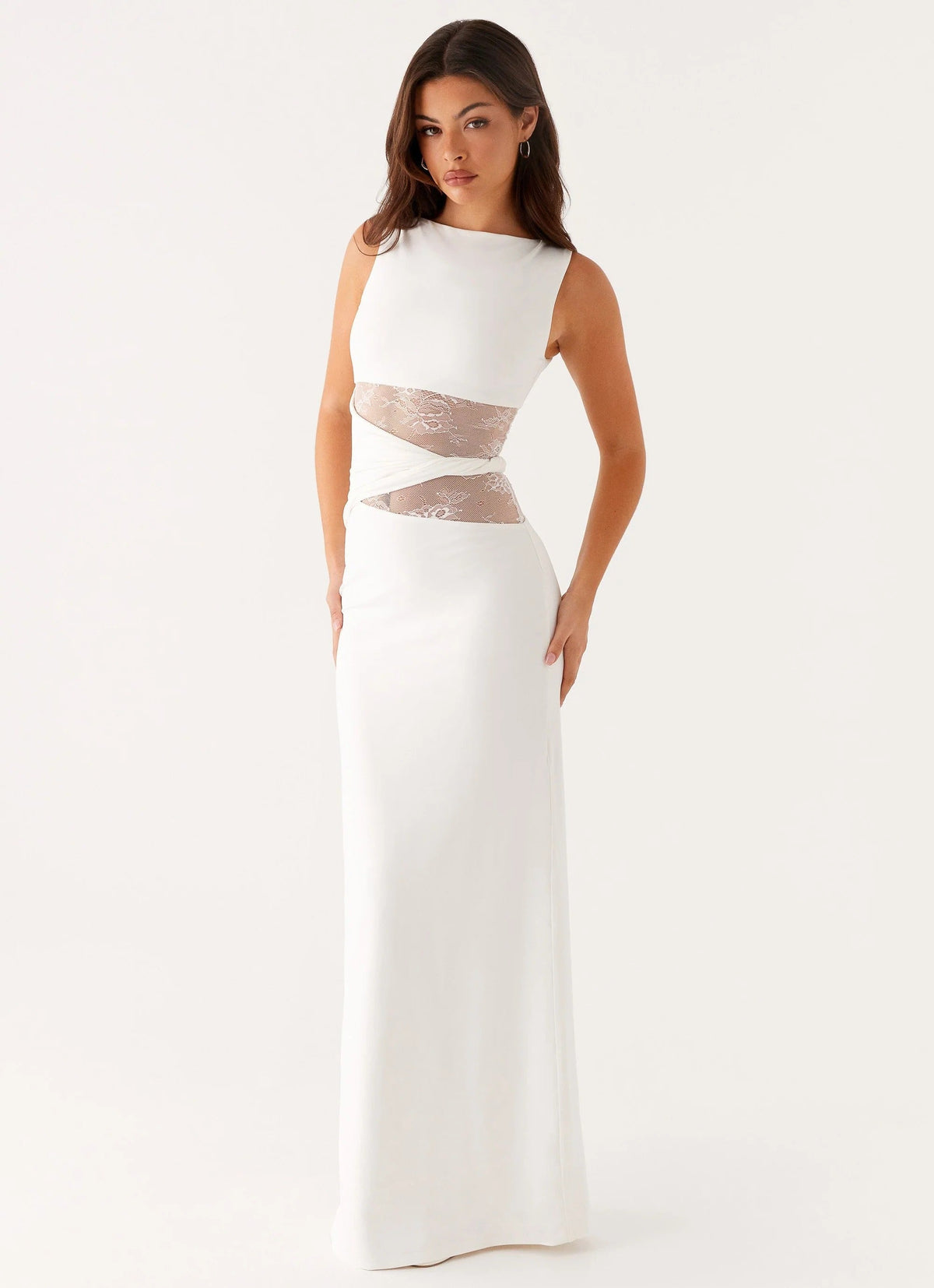 Evelyn | Abendkleid mit Spitzenausschnitten