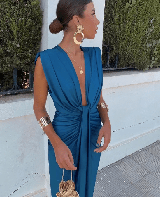 Isabelle | Vestido de fiesta con escote en V profundo