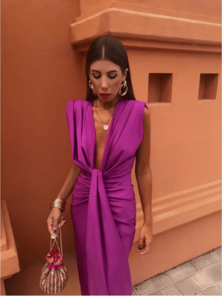 Isabelle | Vestido de fiesta con escote en V profundo
