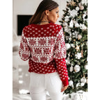 Trui Dames Gebreid met Ronde Hals en Feestelijke Winterse Charme