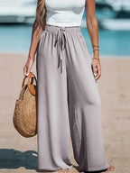 Lucía - Pantalón palazzo ancho - Gris