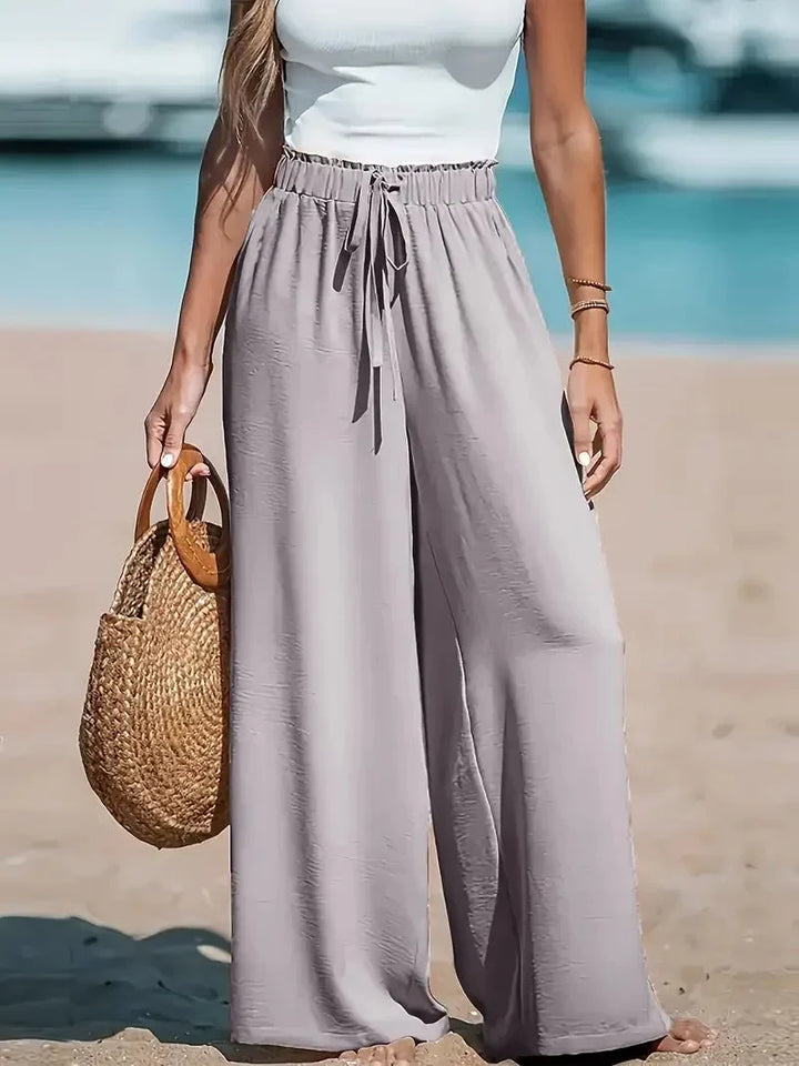 Lucía - Pantalón palazzo ancho - Gris
