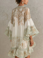 Beatriz | Vestido mini de gasa estampado — detalle