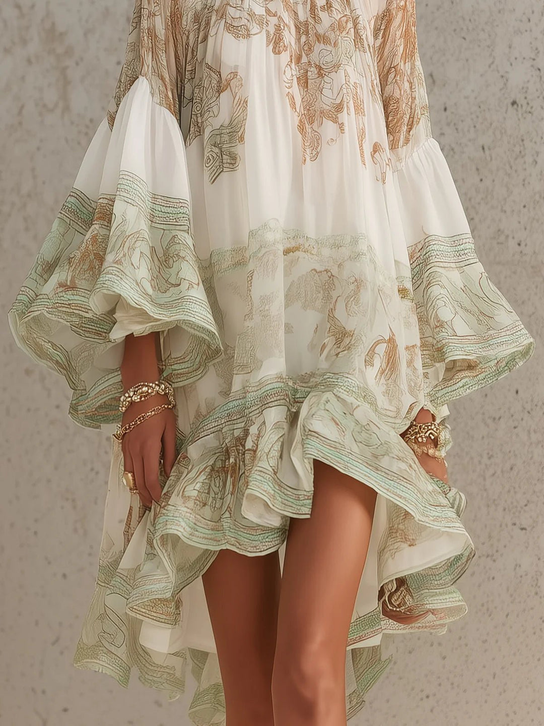 Beatriz | Vestido mini de gasa estampado — vista trasera