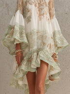 Beatriz | Vestido mini de gasa estampado — vista trasera