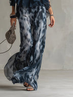 Silvia - Conjunto de gasa azul marino - look completo