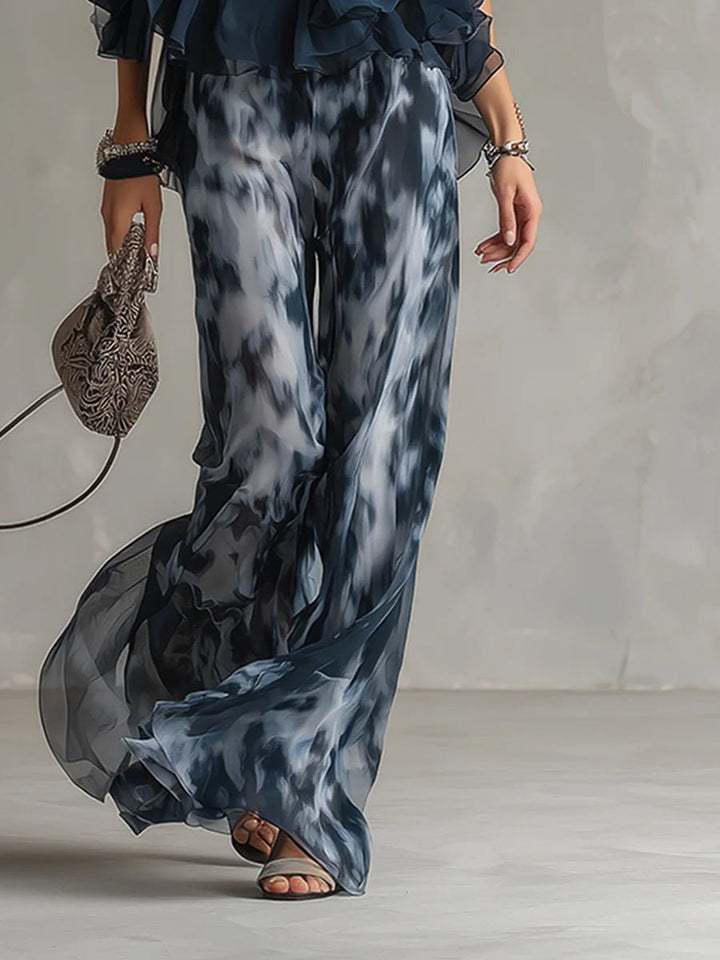 Silvia - Conjunto de gasa azul marino - look completo