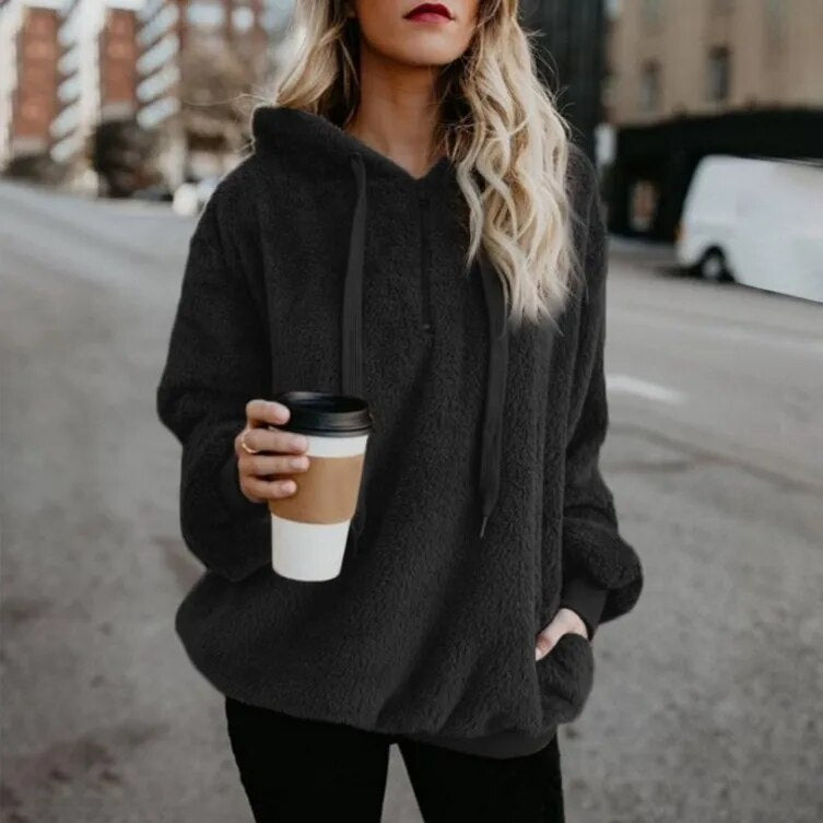 Tatiana | Sudadera con capucha, cordón y media cremallera
