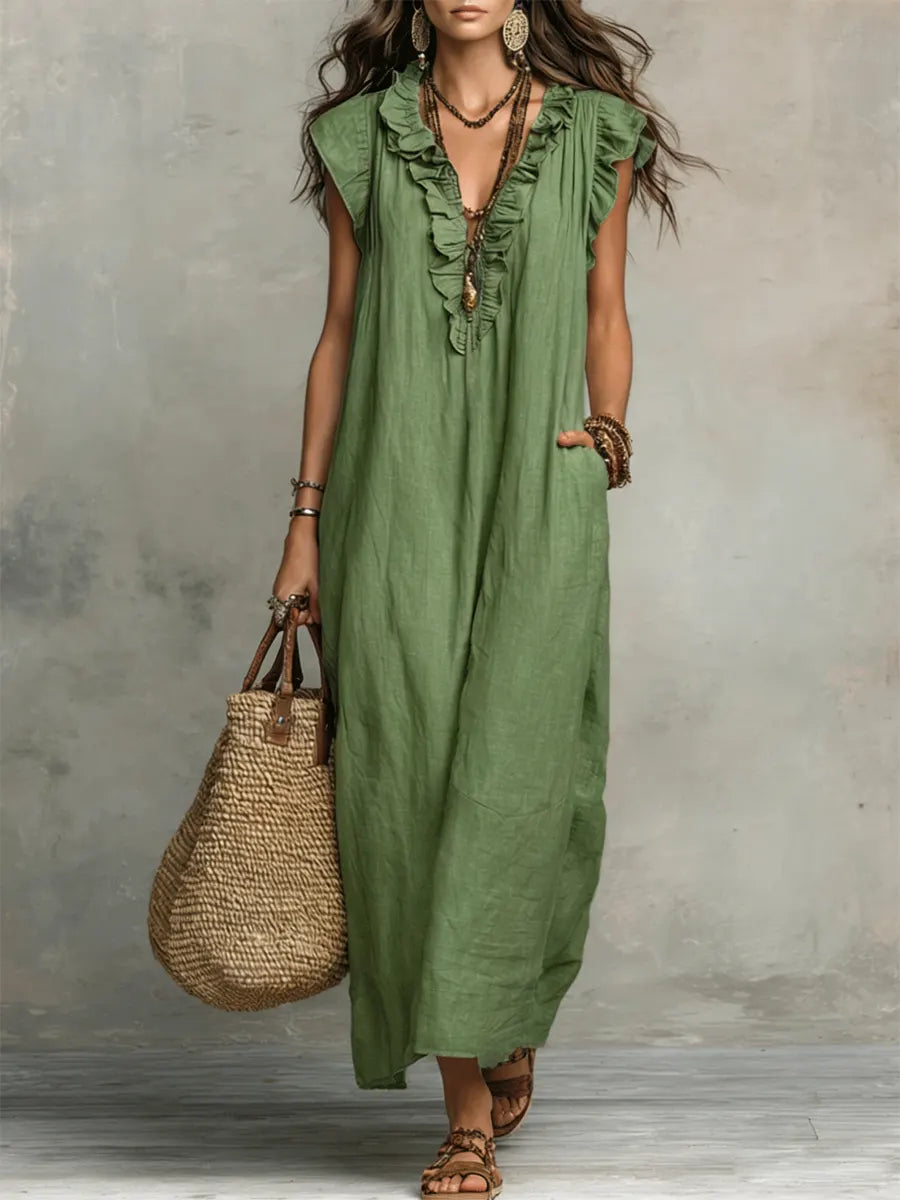 Norea | Vestido boho de lino y algodón