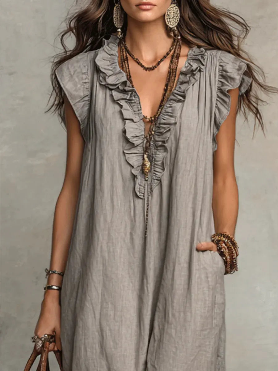 Norea | Vestido boho de lino y algodón