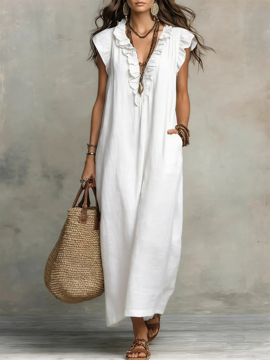 Norea | Vestido boho de lino y algodón