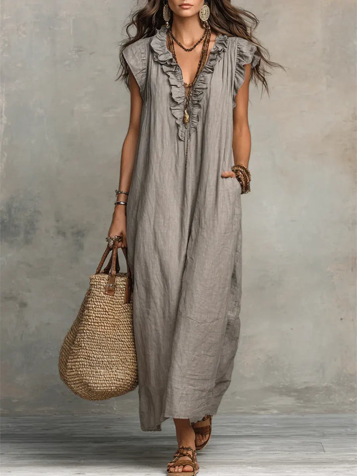 Norea | Vestido boho de lino y algodón