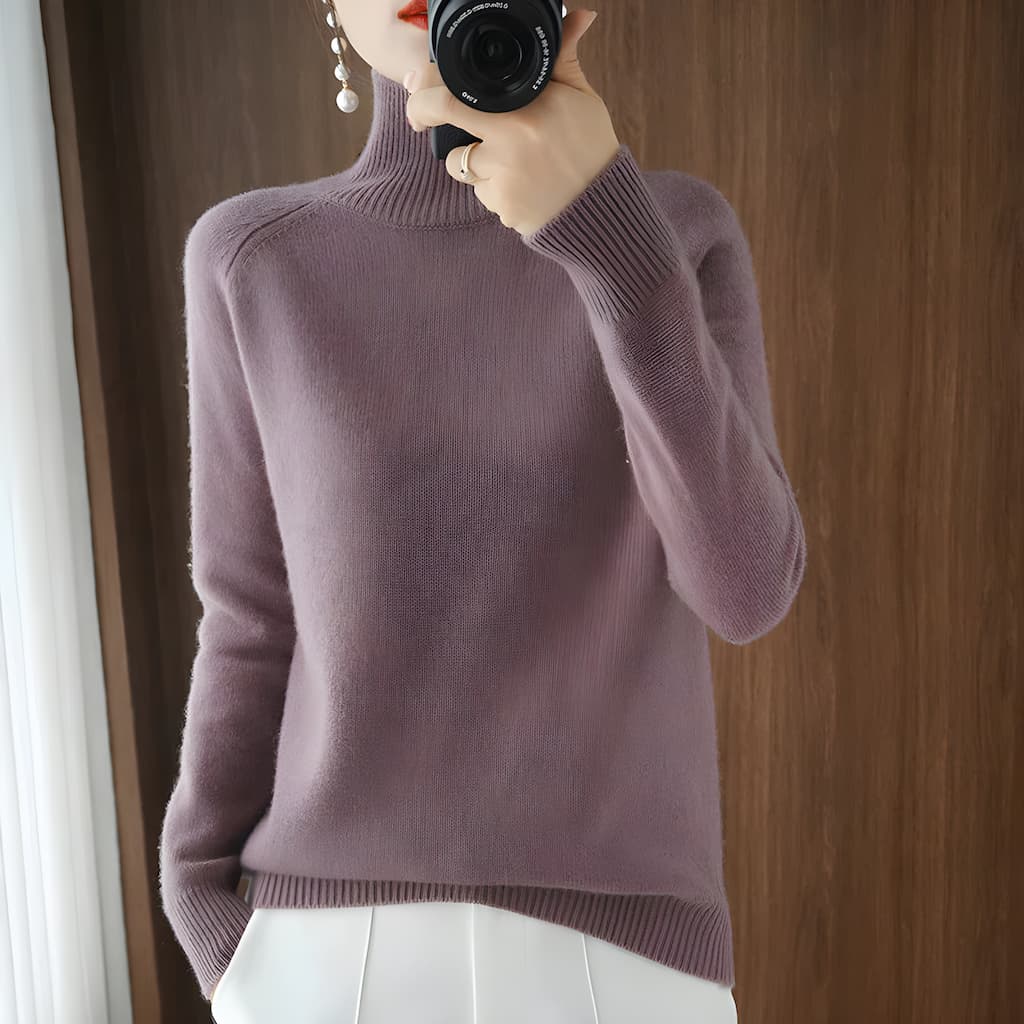 Adela | Jersey fino de cuello alto para superponer
