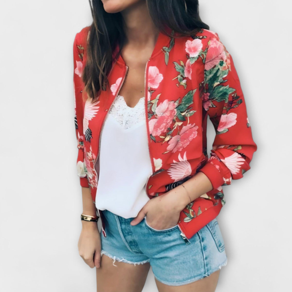Lúa | Bomber ligera con estampado floral