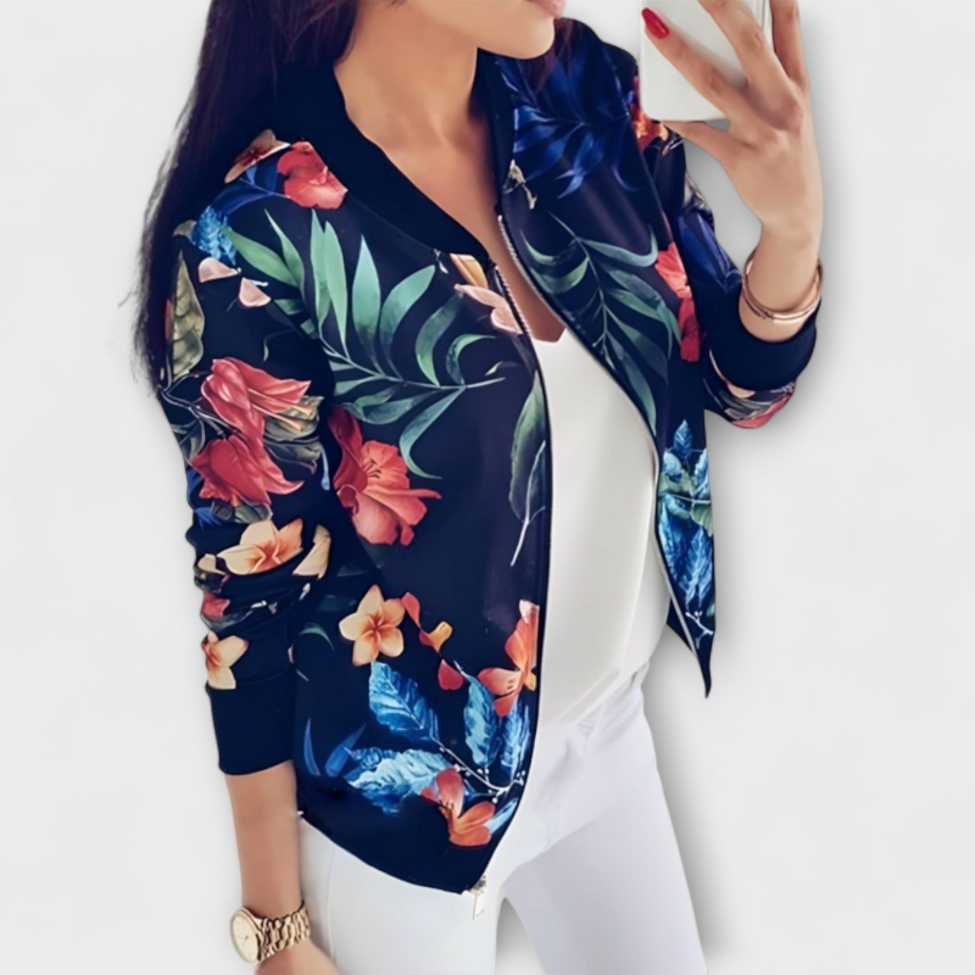 Lúa | Bomber ligera con estampado floral