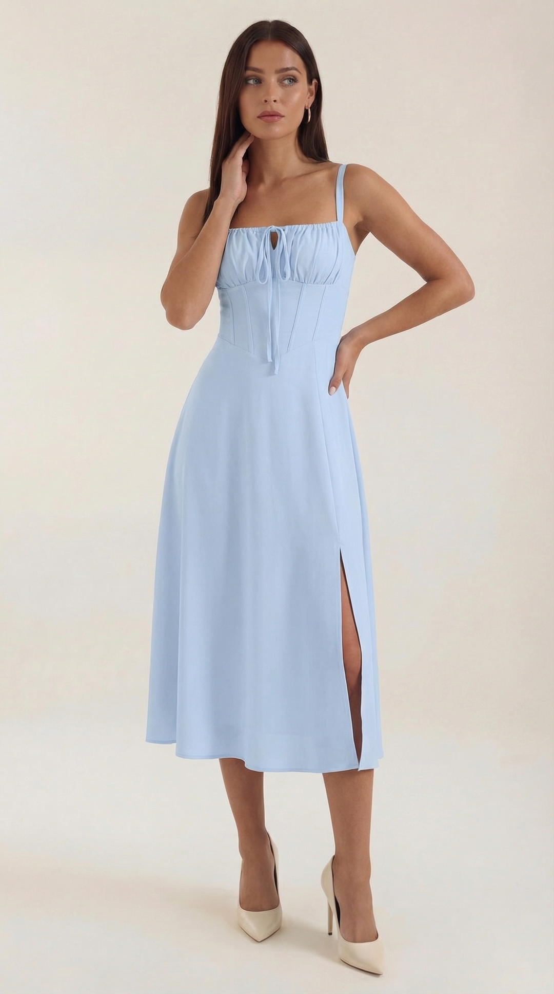 Elvira | Vestido midi con cordones