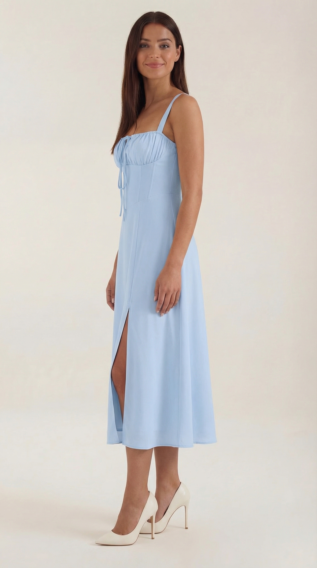 Elvira | Vestido midi con cordones