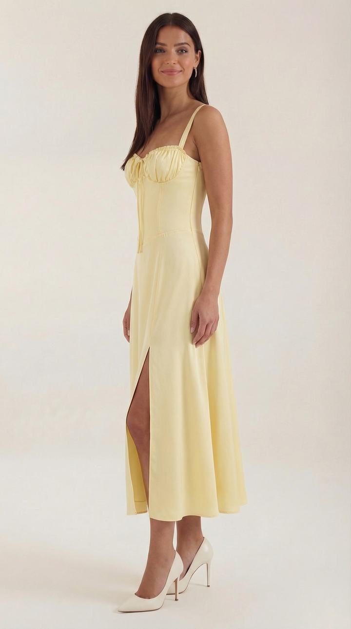 Elvira | Vestido midi con cordones