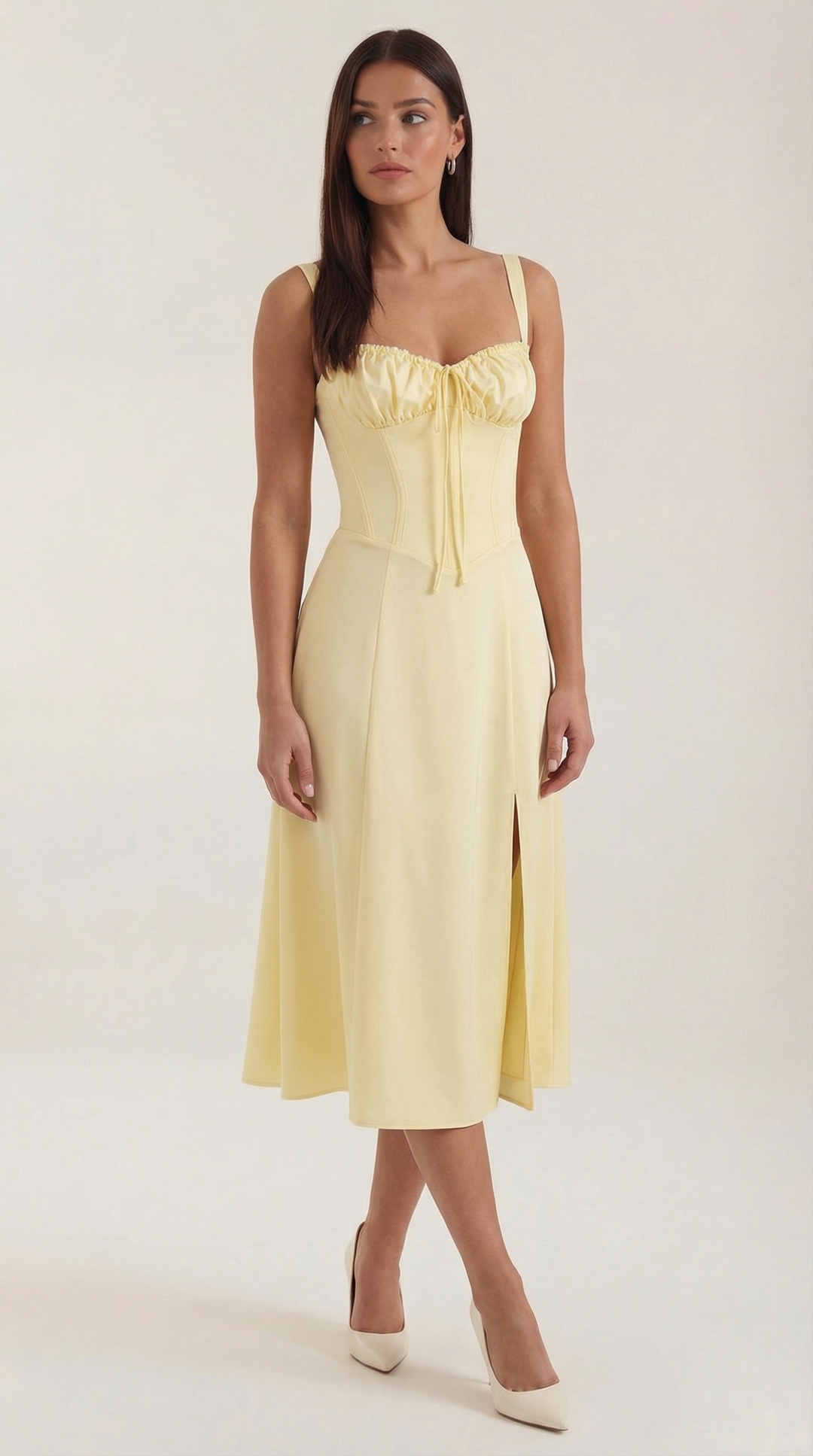Elvira | Vestido midi con cordones