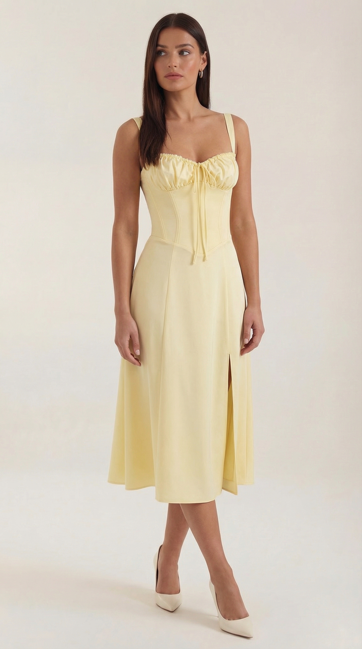Elvira | Vestido midi con cordones