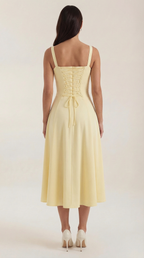 Elvira | Vestido midi con cordones