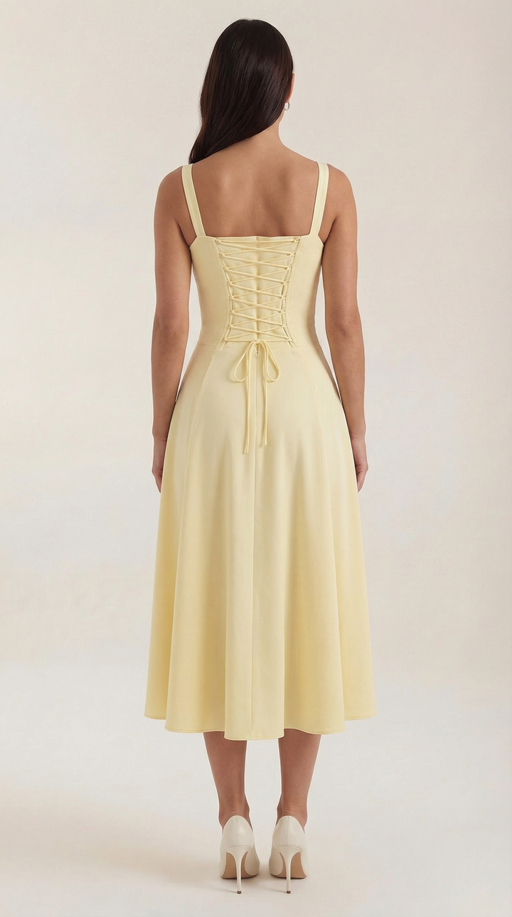 Elvira | Vestido midi con cordones