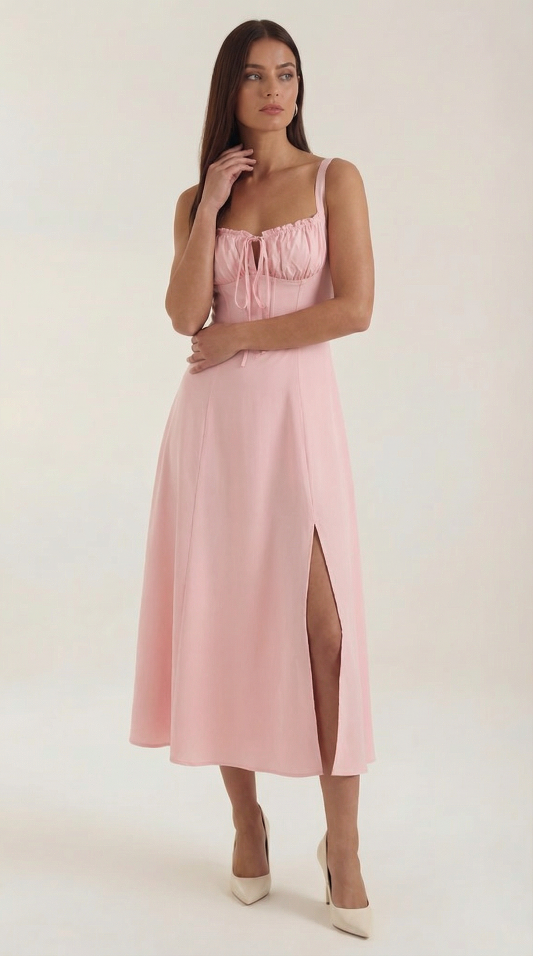 Elvira | Vestido midi con cordones