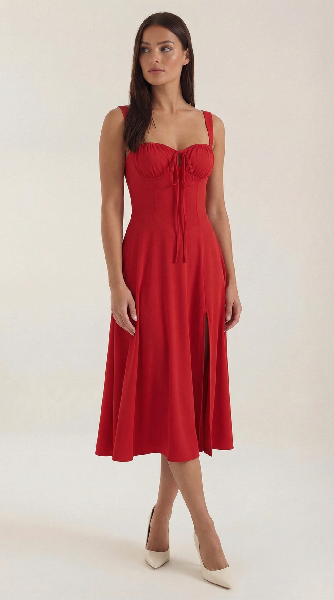 Elvira | Vestido midi con cordones