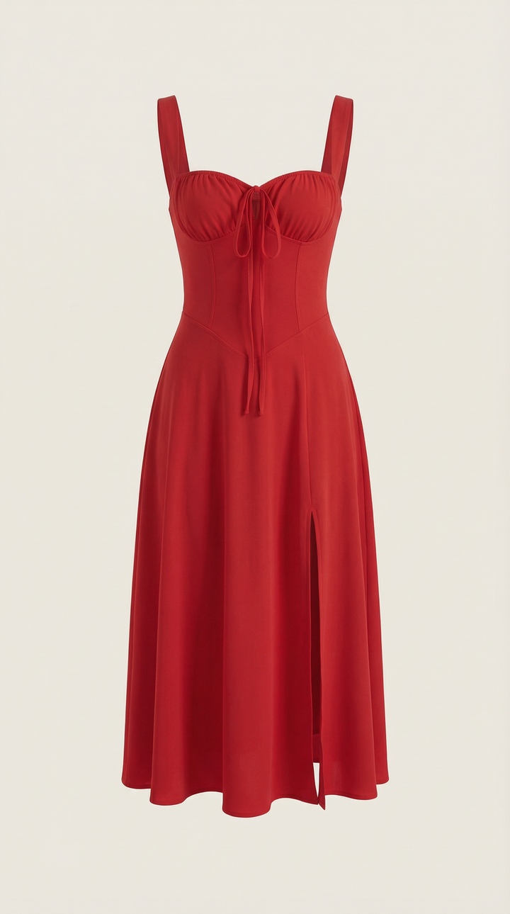 Elvira | Vestido midi con cordones